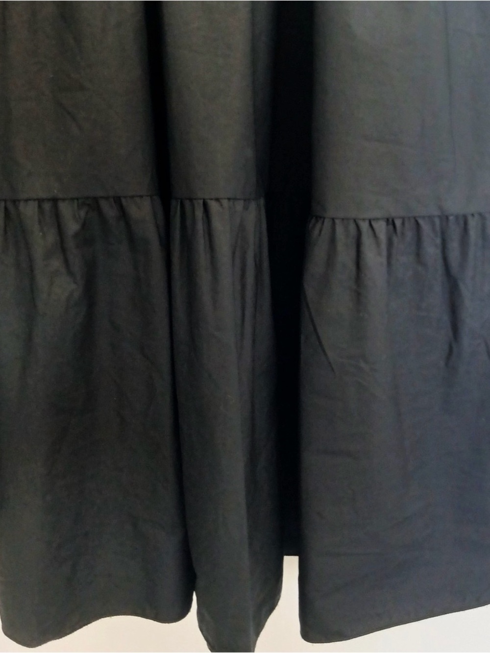 Chepe Italy Black Tiered Poplin Ruffle Sleeve Dress Sz- S Dark Cottagecore - Picture 8 of 14